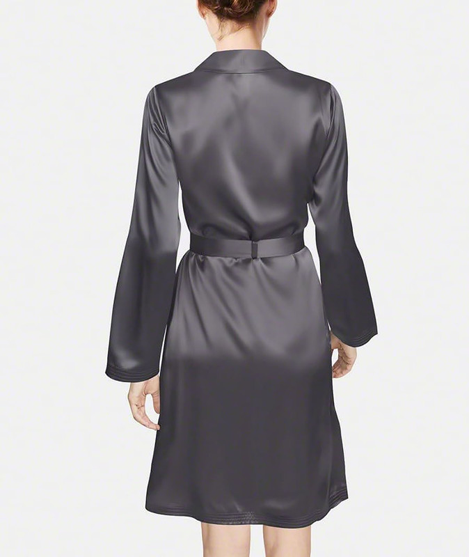 Satin Robes Bathrobe Gown Nightgown Sleepwear Lingerie Solid Robe Night Dresses - Picture 22 of 63