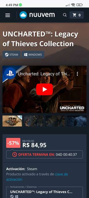 Nuuvem: UNCHARTED: Legacy of Thieves Collection Steam Nuuvem Brasil VPN 
