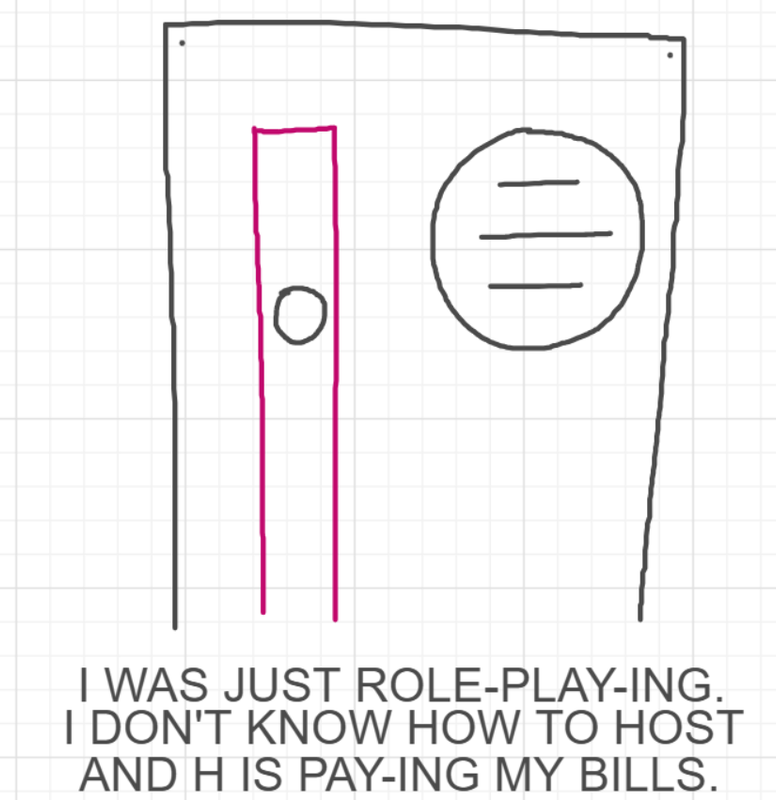 A panel from You're In Danger, Boy, episode seven of the Board Boards object show by Furretwalk/WalkingFurret.