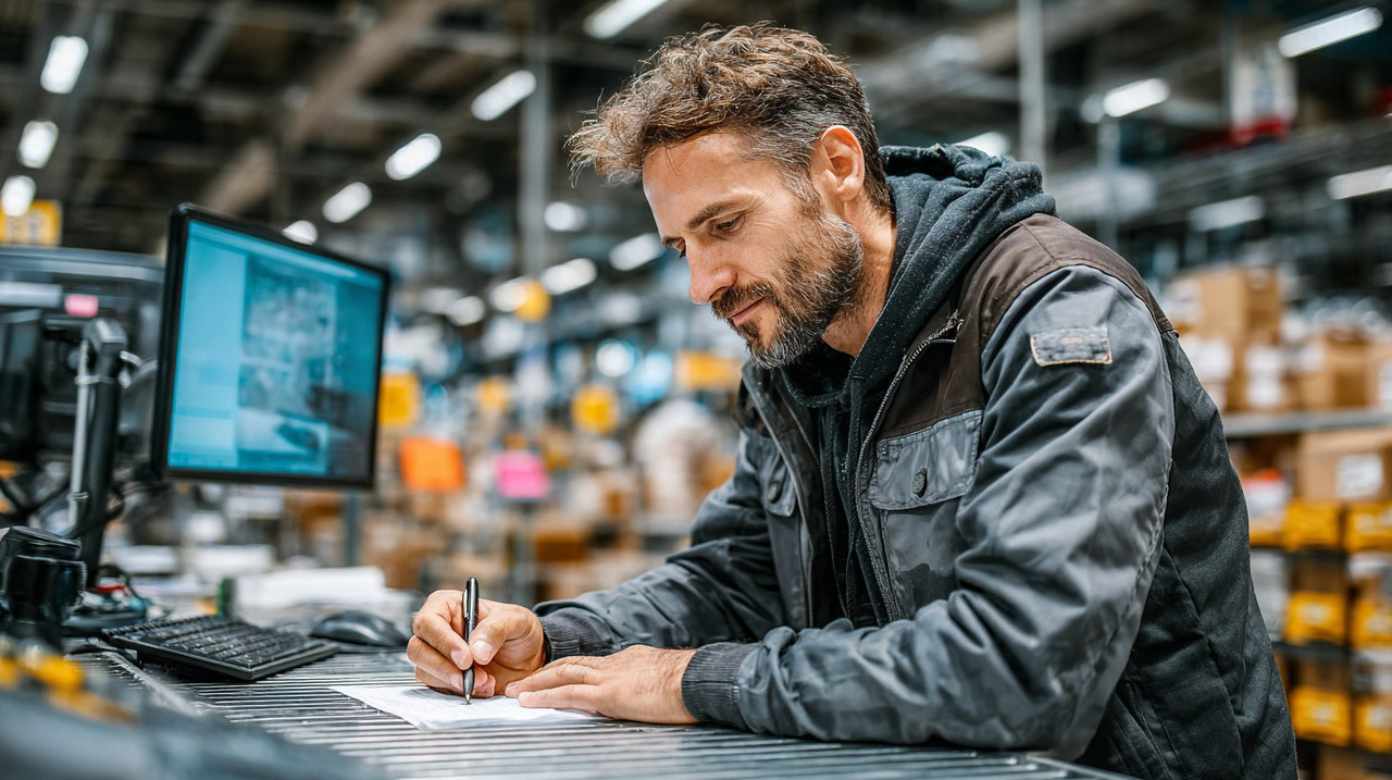 Сотрудник логистической компании на складе