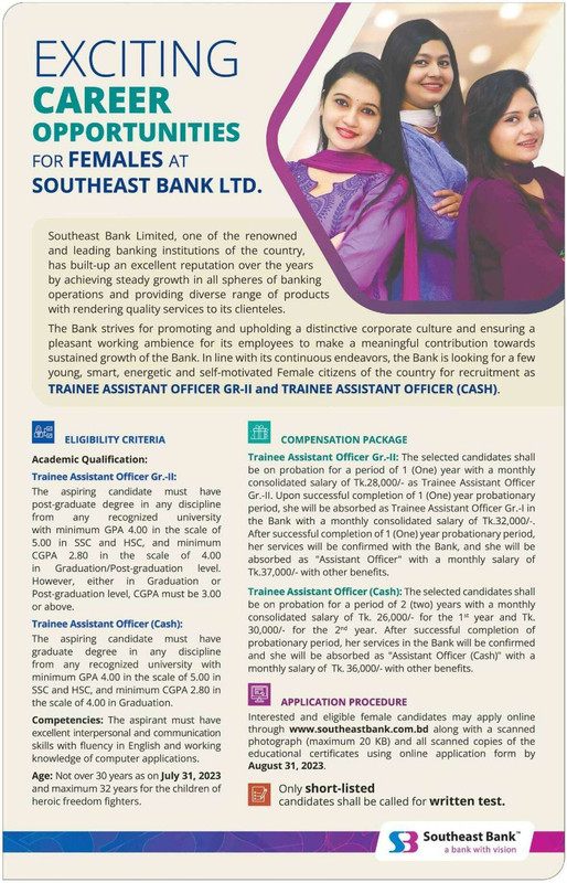 Southeast-Bank-Trainee-Assistant-Officer-Job-Circular-2023