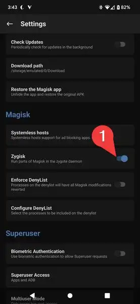 magisk zygisk enabled