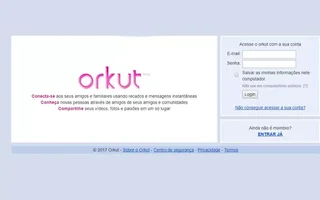 Tela de login do Orkut