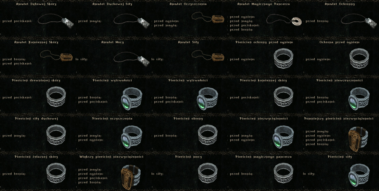 amulety i pierścienie