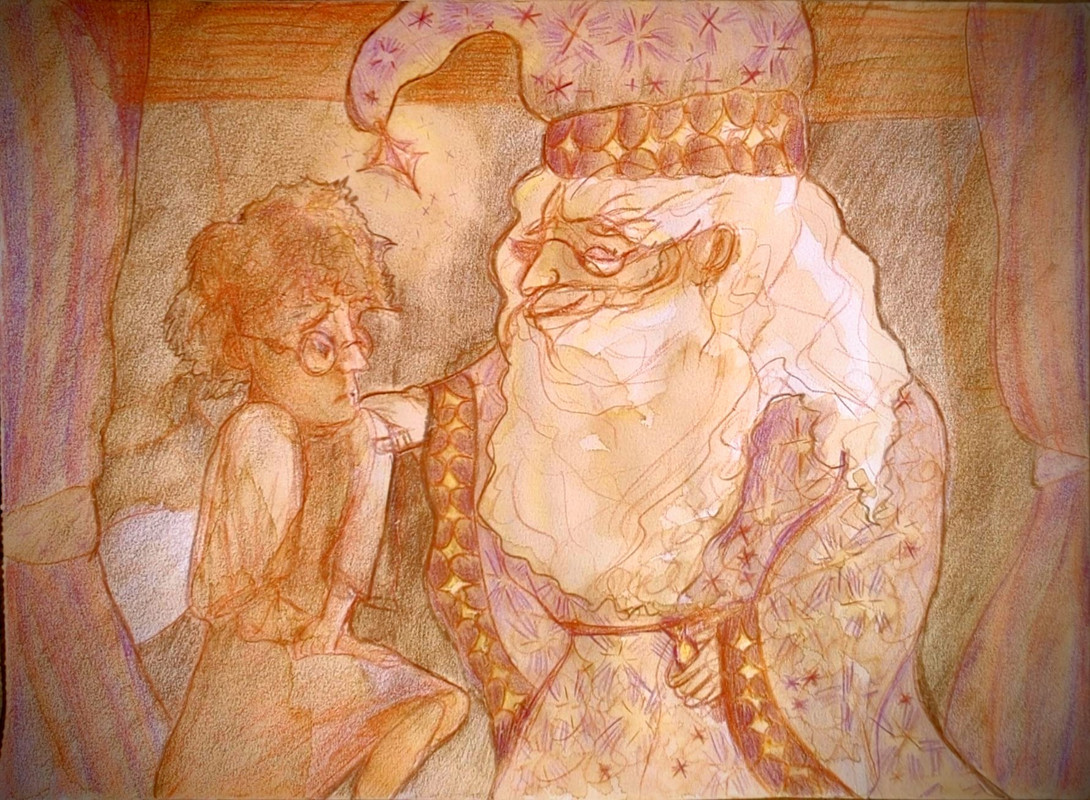 Dumbledore reached out to pat Harry on the shoulder.