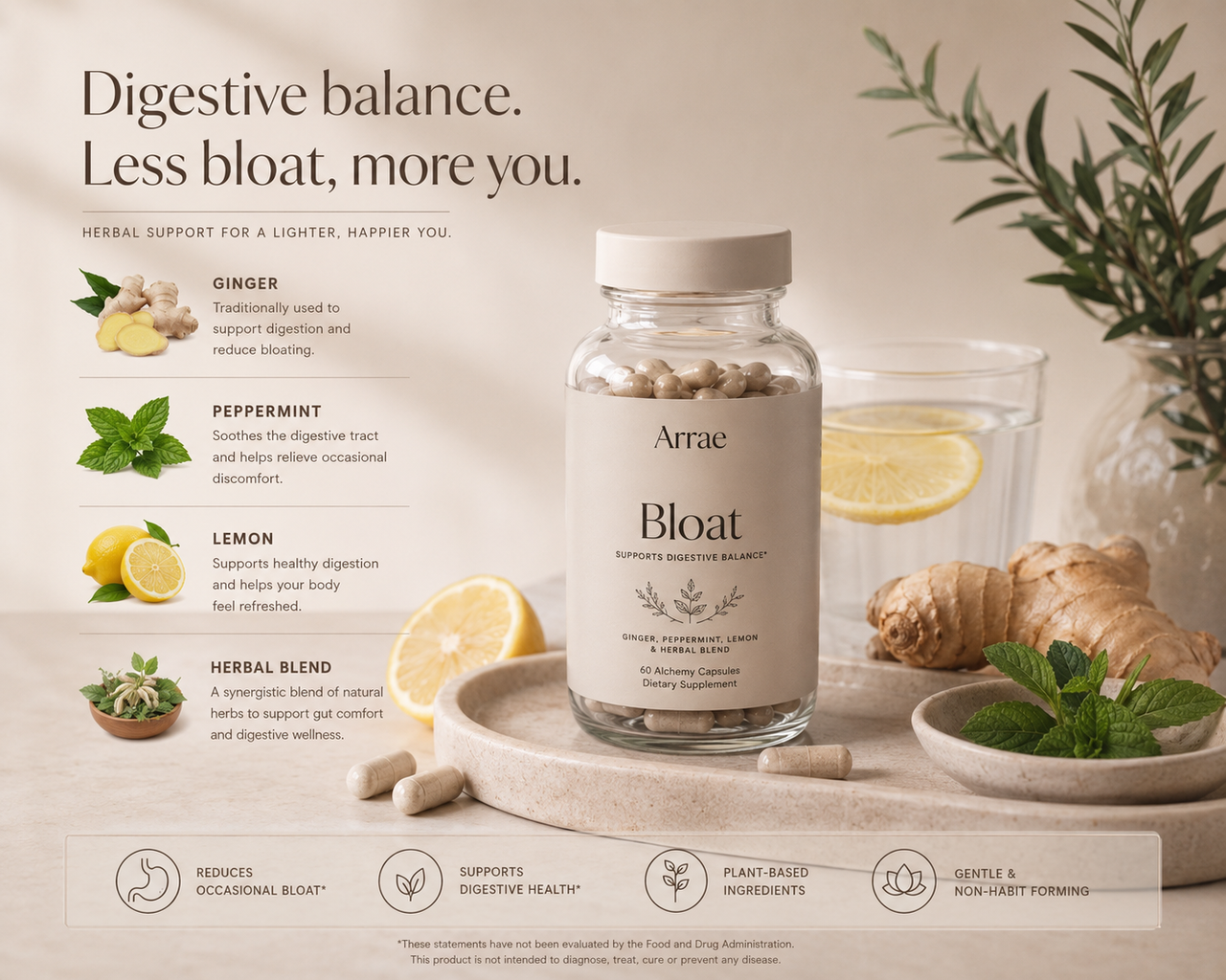 Arrae Bloat supplement for digestive support