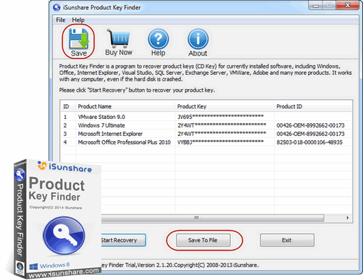 iSunshare Product Key Finder 2.1.20