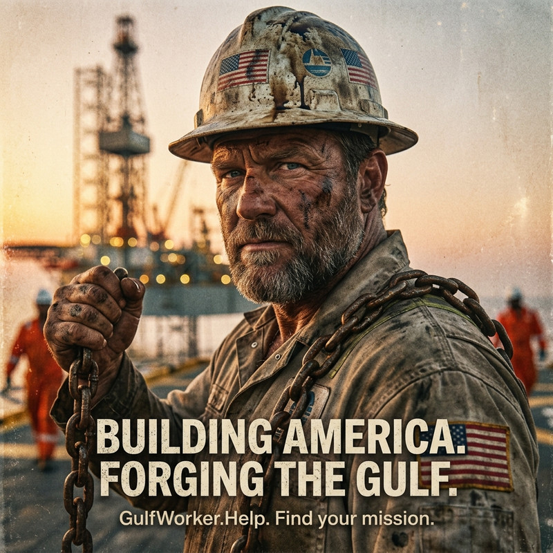 Offshore Worker holding a chain