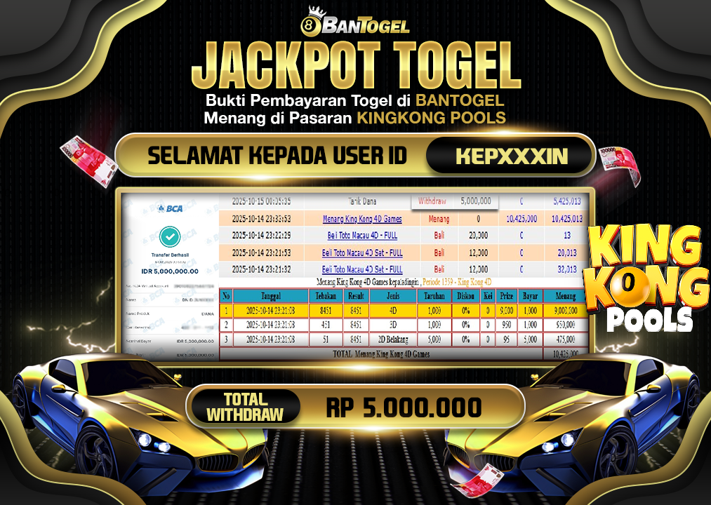 BUKTI JACKPOT LUNAS BANTOGEL