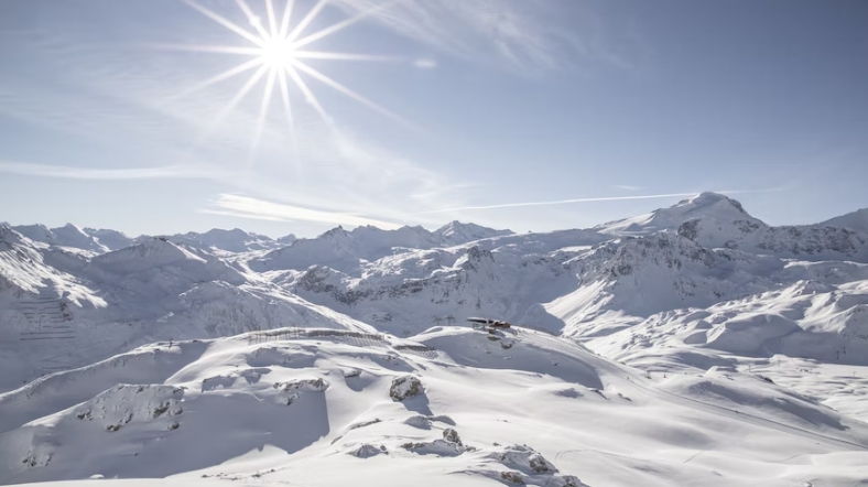 Ilustrasi resor ski.