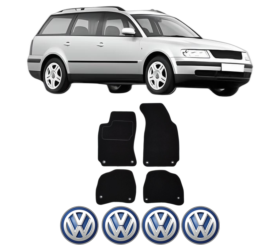 Set Covorase Presuri Volkswagen PASSAT B5 Variant (3B5) din 1997-2000, Auto, Material Textil Mocheta, 4 Stickere auto cu Volkswagen