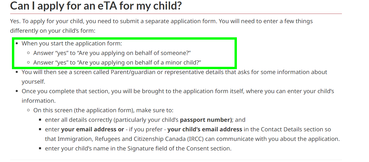 ¿Puedo solicitar una eTA para mi hijo? - Electronic Travel Authorization (eTA): Nuevo Requisito para Viajar a Canadá por Vía Aérea