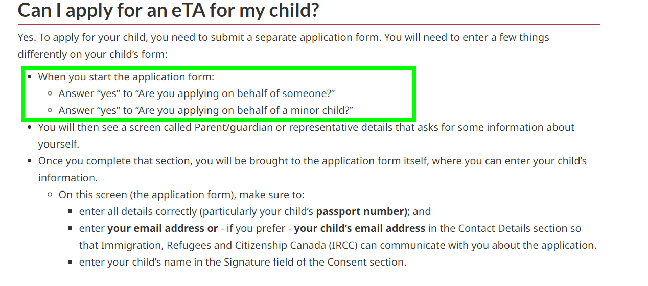 ¿Puedo solicitar una eTA para mi hijo? - Electronic Travel Authorization Canada (eTA): Visado - Foro USA y Canadá