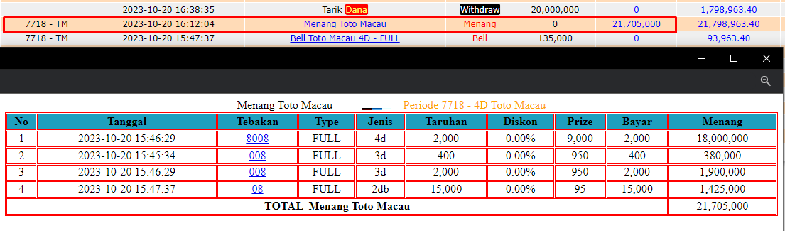 Bukti JP togel hari ini