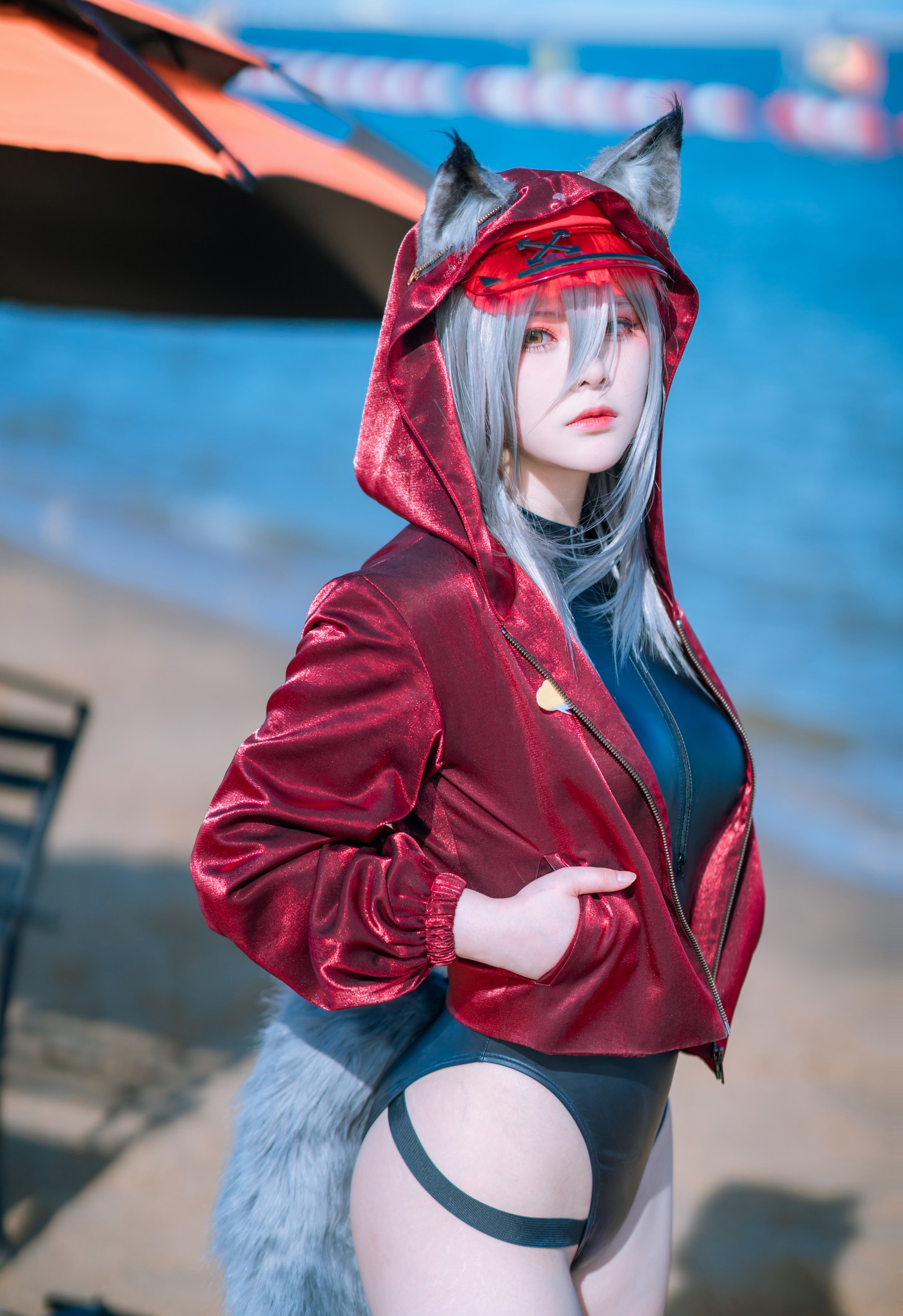 w百合欧皇子w 明日方舟轻风LB01红写真集 – Arknights COS高清 [12P-97MB]插图1