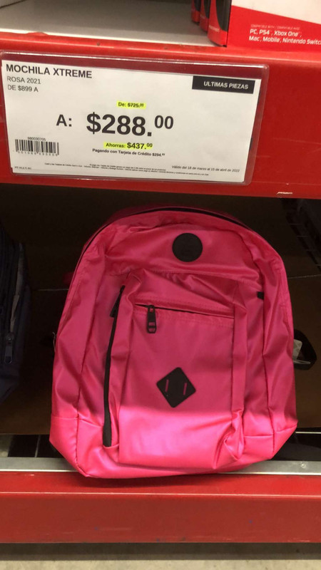 Sams Club: Mochila Xtreme rosa súper barata 