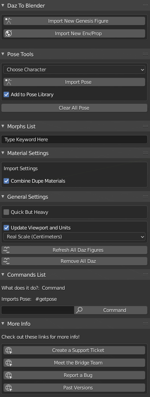 Blender Bridge: Get Command / nothing work with command List - Daz 3D Forums