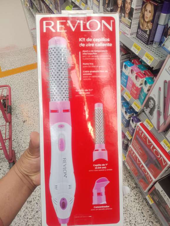 Revlon kit de cepillos de aire caliente en Bodega Aurrerá fisico