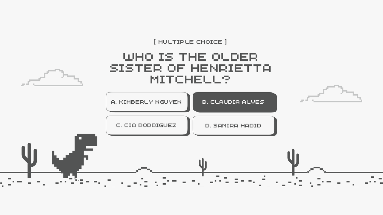 White Gray Modern Pixel Dino Trivia Game Night Presentation