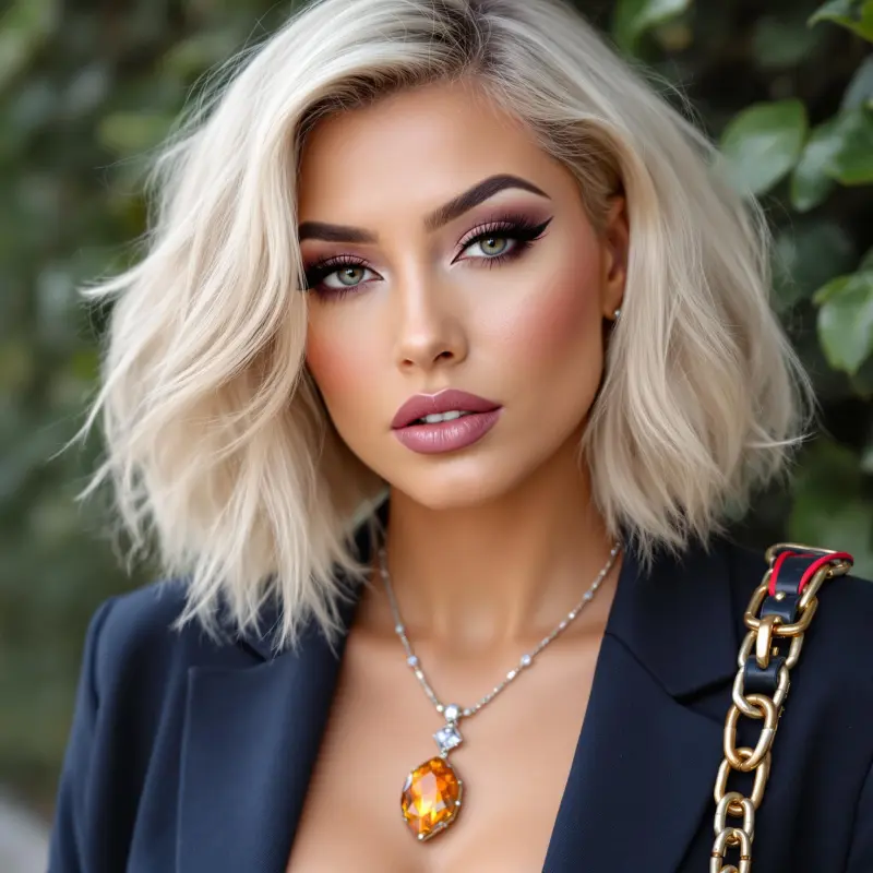 Effortless Glamour in Golden Waves - old money blonde short hair