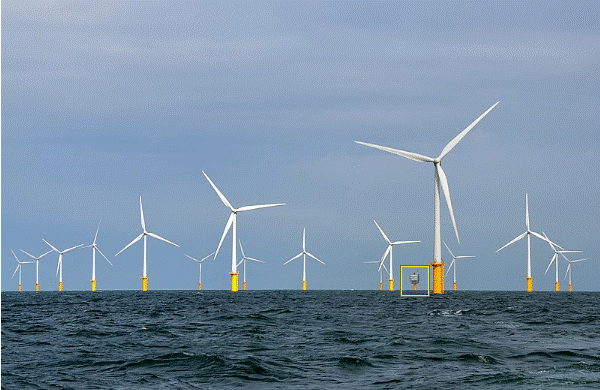 Des éoliennes implantées en mer