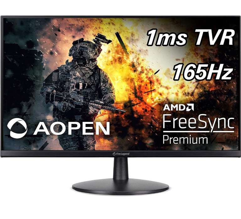 Amazon: AOPEN 24MV1Y Pbmiipx 23.8 Full HD (1920 x 1080) Gaming Monitor | AMD FreeSync Premium Technology | Up to 165Hz | 1ms