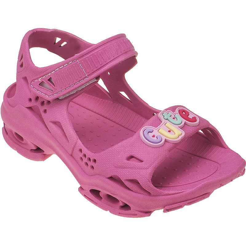 Sandália Papete com Velcro Decorada Cute