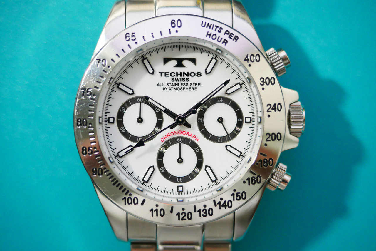 WTS Technos homage Rolex 16520 Daytona white inverted 6 dial image 2