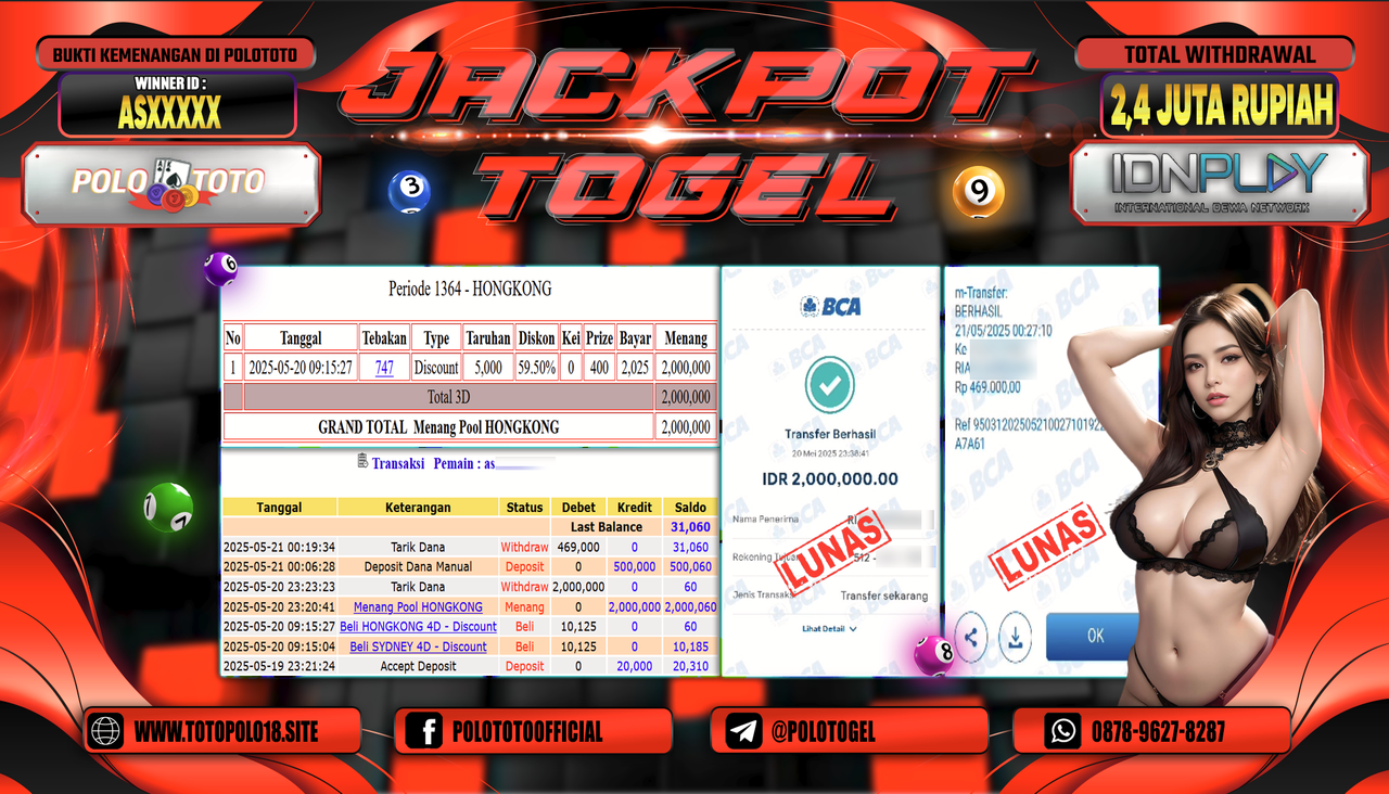 POLOTOTO JACKPOT TOGEL HONGKONG LOTTO Rp.2.469.000,-