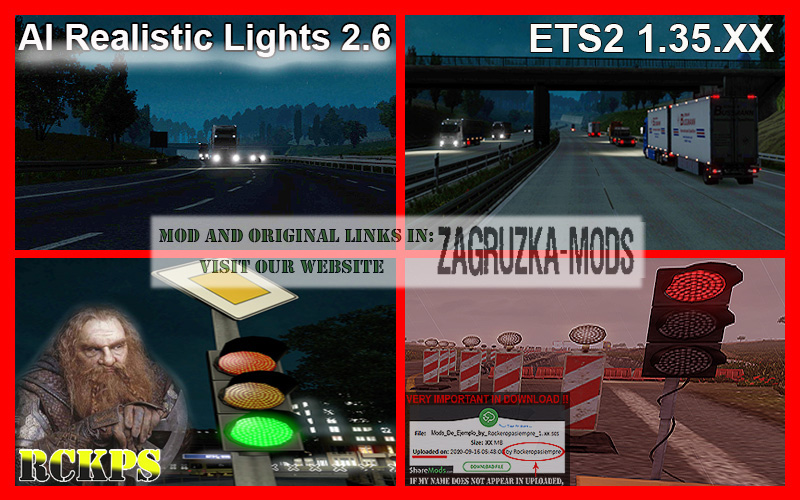 AI Realistic lights V 2.6 for ETS2 1.35.XX