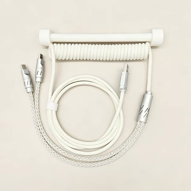 DIANJIFENG 1 in 2 WHITE コイルケーブル