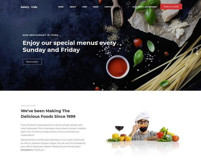Template Restaurant And Cafe ASP.NET