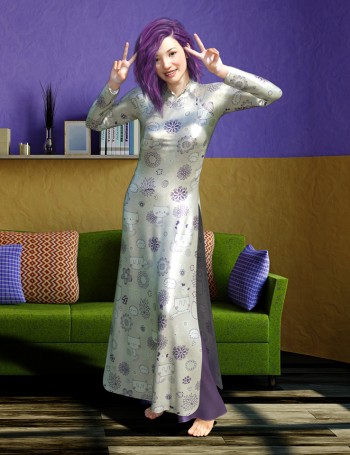 00 main dforce ao dai eastern silk add on textures daz3d