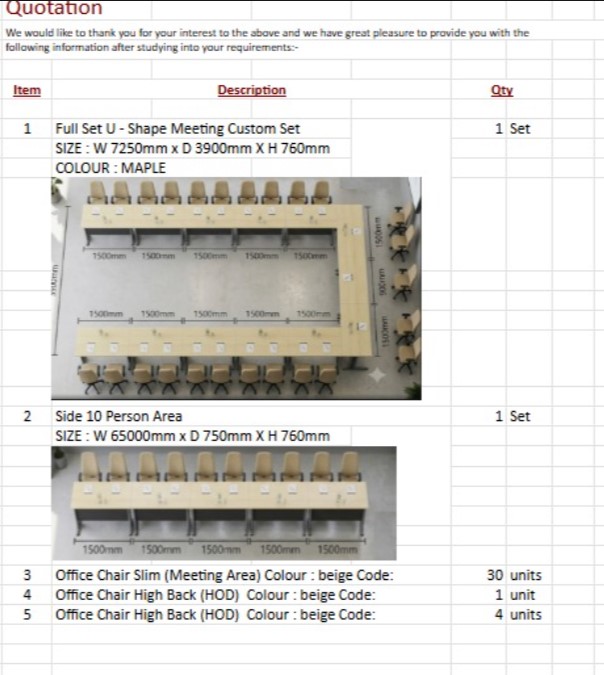 Polo Furniture Step 4 Transparent Commercial Proposal Quote