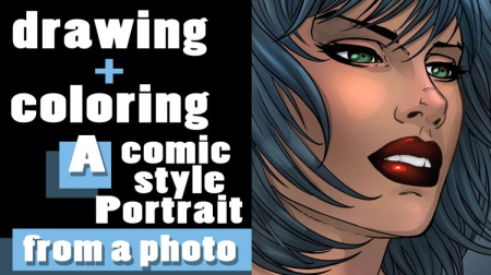 Drawing and Coloring a Comic Style Portrait from a Photo