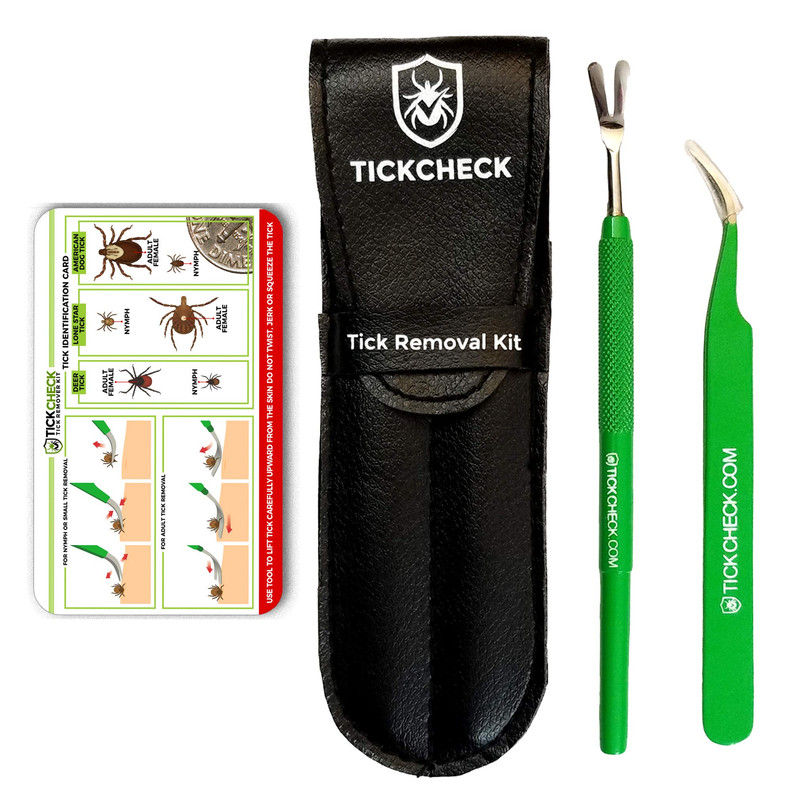 TickCheck Premium Tick Remover Kit + Tweezers + ID Card