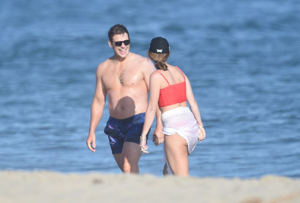 Katherine Schwarzenegger upskirt at the beach in Santa Barbara, 08102019.