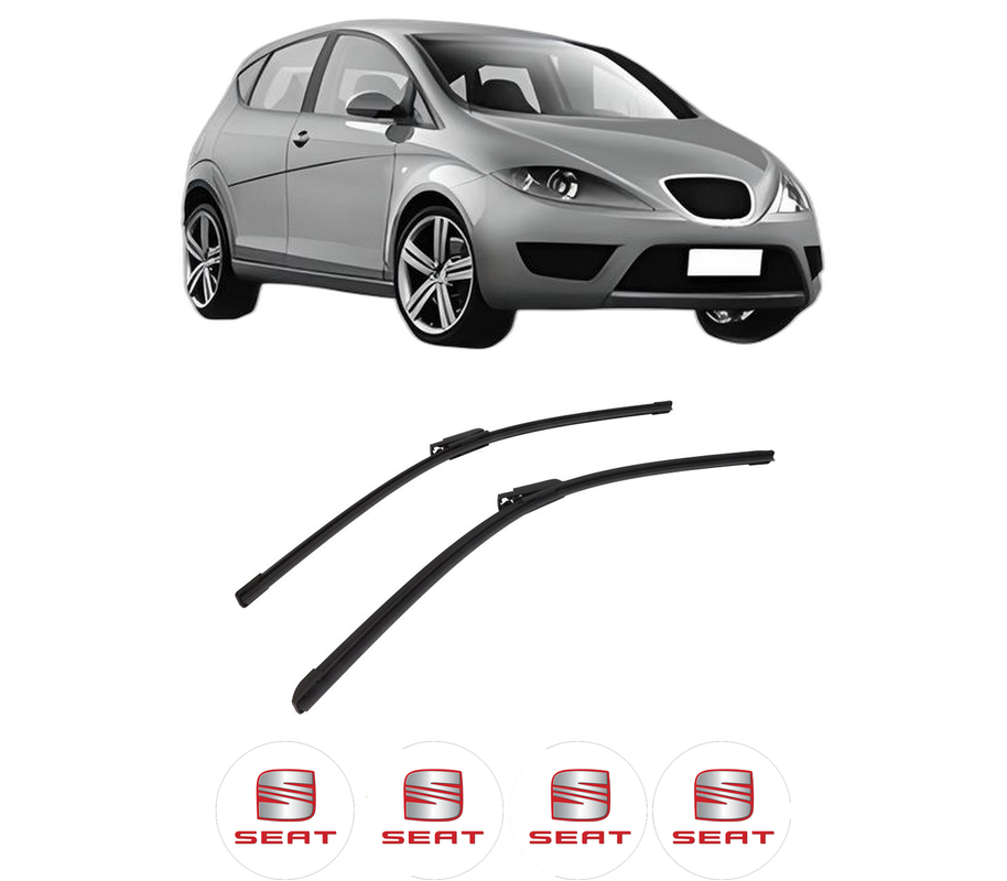Set stergatoare auto SEAT ALTEA (5P1) din 2004-2015, pentru parbriz auto, 2 bucati, Bosch Aerotwin, din cauciuc siliconat rezistent, 4 Stickere Auto SEAT