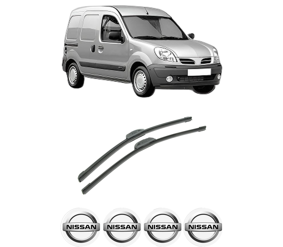 Set stergatoare auto NISSAN KUBISTAR Van (X76) din 2003-2009, pentru parbriz auto, 2 bucati, Bosch Aerotwin Retrofit, din cauciuc siliconat rezistent, 4 Stickere Auto NISSAN