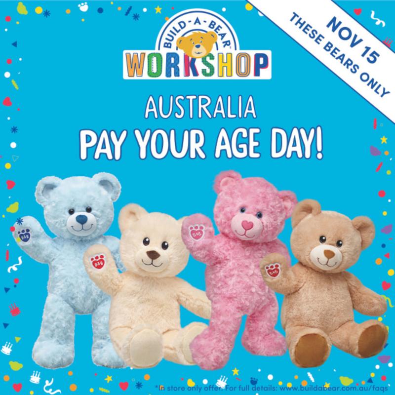 Build-A-Bear is bringing Pay Your Age Day to Australia Build-A-Bear is bringing Pay Your Age Day to Australia