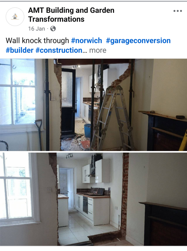 wall knockout steel builder norwich acle