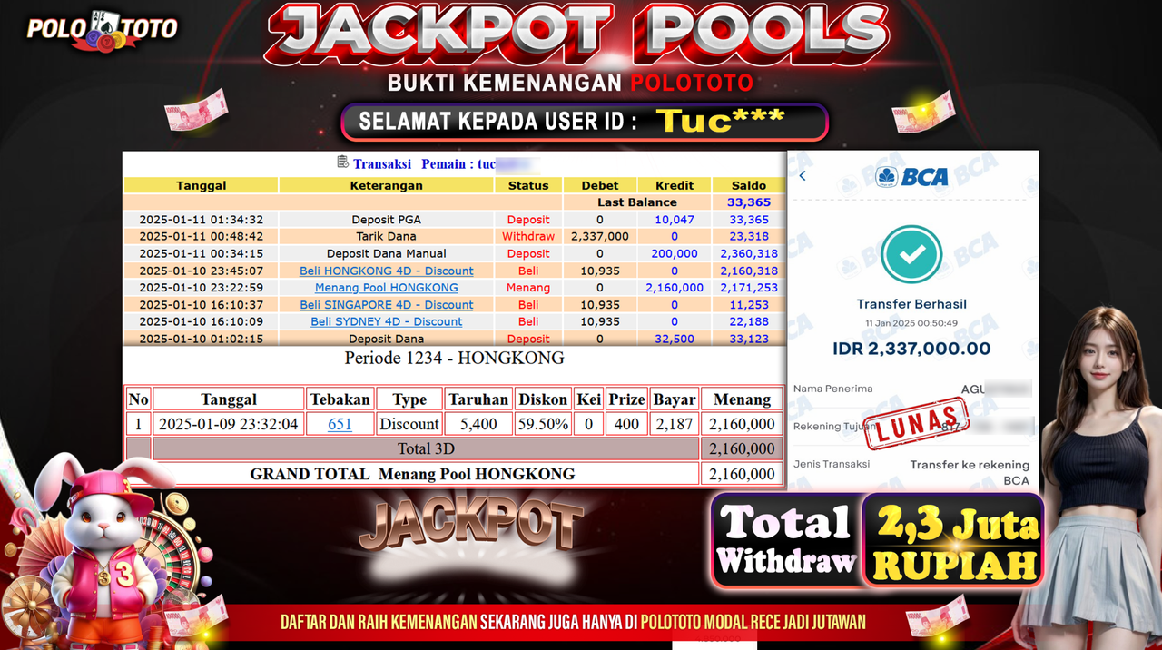 POLOTOTO JACKPOT TOGEL PASARAN HONGKONG Rp.2,337.000,-