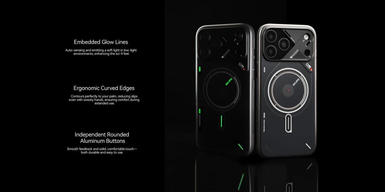 Husa pentru iPhone 17 Pro, Aulumu A17 Frosted, TPU rezistent, Compatibila MagSafe, Efect fosforescent, Protectie Camera, Butoane aluminiu, Racire activa CoolHyper, Protectie premium, Gri/Transparent A17 tpu 0929 2