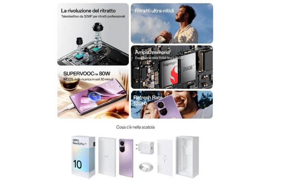 cellulare Oppo Reno 10 Pro scatola