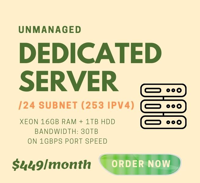Dedicated Server with 24 subnet -  253 IPv4