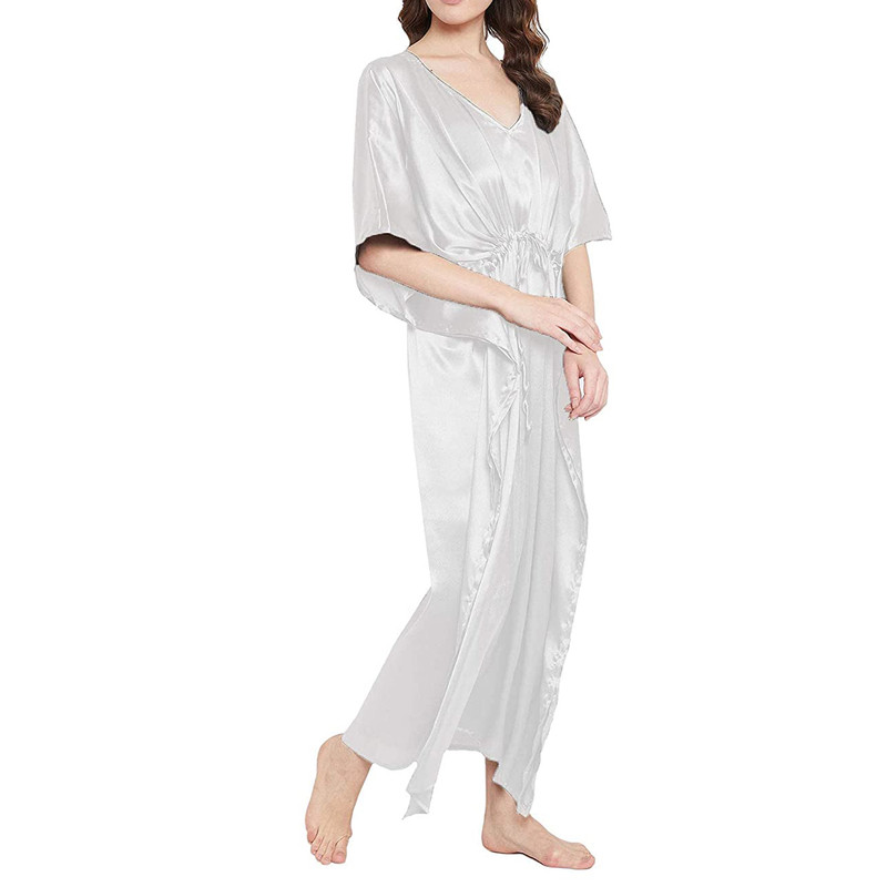 Women Satin Silk Nightdress Lingerie Sleepwear Nightgown Maxi Robe Loungewear - Picture 118 of 125