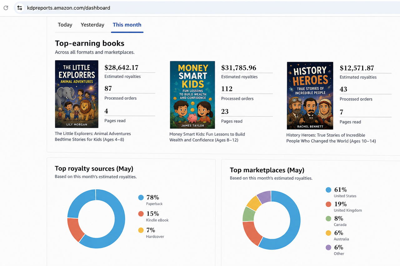 Student's top-earning KDP books