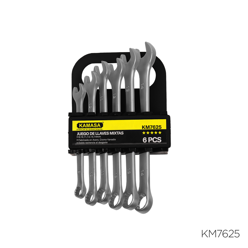 JUEGO LLAVE MIXTA 6 PCS 8-14MM CR-V KAMASA