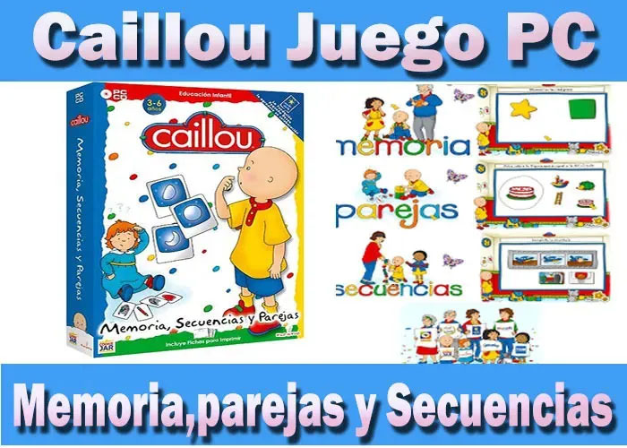 Caillou Memoria Secuencias y Parejas Pc Juego Educativo Estimulación T