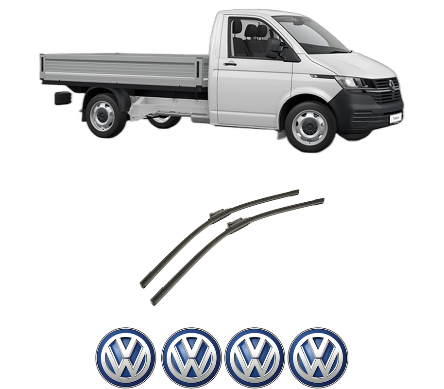 Set stergatoare auto Volkswagen TRANSPORTER T6 Platform/Chassis (SFD, SFE, SFL, SFZ, SJD, SJ din 2015-2024, pentru parbriz auto, 2 bucati, Bosch Aerotwin, din cauciuc siliconat rezistent, 4 Stickere Auto Volkswagen
